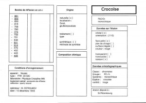 Crocoise. Table (IRS)