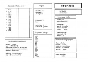 Orthose - Fe. Table (IRS)