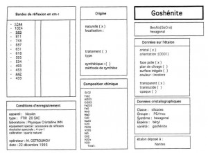 Goshenite. Table (IRS)