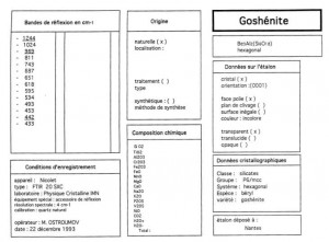 Goshenite. Table (IRS)