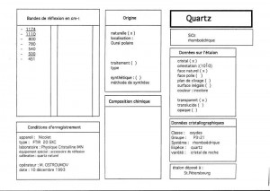 Quartz. Orientation 1010. Table (IRS)